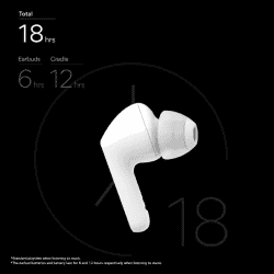 LG Tone Free FN5 | Wireless Earbuds with Noise Isolation | IPX4 Water Resistance | White