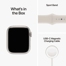 Apple Watch Series 8 | 45 mm | Starlight Sport Band | Starlight Aluminium Case | MNP23HN/A