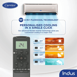 Carrier | CXI-R32 | 1.5 Ton | 3 Star | Hybridjet Inverter Split AC |  | Beige