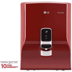 LG Puricare | WW140NPR |  with Stainless Steel Tank 8 L RO Water Purifier | Red