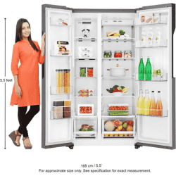 LG Refrigerator | GC-B247KQDV | 679 L | Frost Free Side by Side Refrigerator | with Multi Air Flow | Dark Graphite Steel