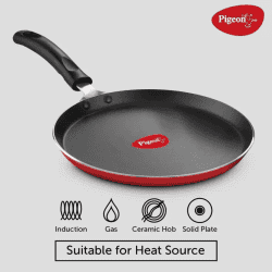 Pigeon Storm Flat Non-stick Tawa | Induction Base Tawa |  27 cm diameter | Aluminium