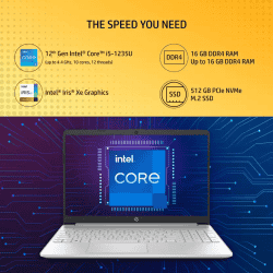 HP 15s |15S-FQ5112TU | Intel Core i5  | 12th Gen | 16 GB/512 GB SSD/Windows 11 Home | Thin and Light Laptop | Jet Black
