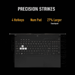 ASUS TUF Dash | F15 Core i7 | 12th Gen | 16 GB/1 TB SSD/Windows 11 Home/4 GB Graphics/NVIDIA GeForce RTX 3050/144 Hz | FX517ZC-HN108WS | Gaming Laptop | Off Black
