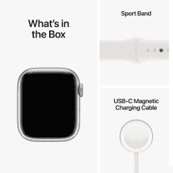 Apple Watch Series 8 Sports Band | 41 mm | Retina LTPO /OLED Display | Silver Aluminium