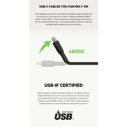 Belkin Charging cable | CAB001BT | USB Type C | 2 meter | Black