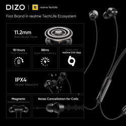 DIZO Wireless Power with ENC | In the Ear | Bluetooth Headset | Classic Black