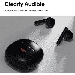 DIZO Buds P | True Wireless with Fast Charge | 40HPlaytime & 13mm Driver | Bluetooth Headset | Dynamo Black