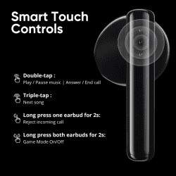 DIZO Buds P | True Wireless with Fast Charge | 40HPlaytime & 13mm Driver | Bluetooth Headset | Dynamo Black