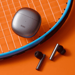 DIZO TechLife GoPods | True Wireles | Active Noise Cancellation | Bluetooth Headset | Smoky Grey