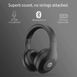 Hp 500 Bluetooth Wireless Ear Headphones | Black