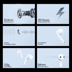 OnePlus Nord Buds CE Truly Wireless Bluetooth Headset  | True Wireless | Moonlight White
