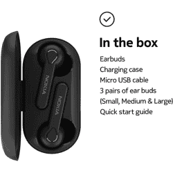 Nokia LITE EARBUDS BH-205 | True Wireless | Bluetooth Headset  | Black