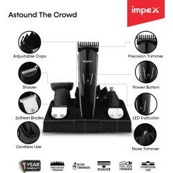 Impex Trimmer | 60 Runtime | 4 Length Settings | Black | GK 402