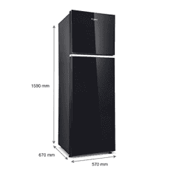 Whirlpool 265 L Frost Free Double Door 2 Star Refrigerator with Glass Door | Neo 278GD PRM | Crystal Black