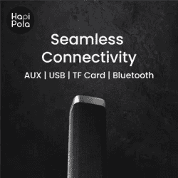 Hapi Pola Powerbeat wireless Bluetooth 5.0 sound bar Stereo Channel | Black
