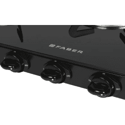 Faber Power 3BB BK Glass Manual Gas Stove | 3 Burners