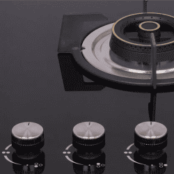 PureFlames Cook Hob Auto Ignition | 3 Burner | Black | S 70