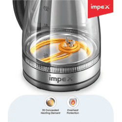 IMPEX STEAMER GK18 Electric Kettle | 1.8 L | Silver And Black