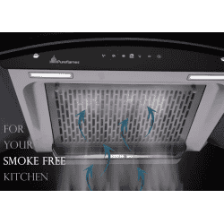 Pureflames Kitchen Chimney | 60 cm | Black