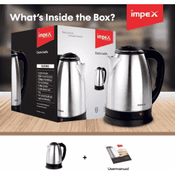 IMPEX by Impex Steamer 1801 Electric Kettle  | 1.8 L | Black