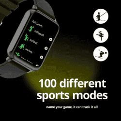 Fire Boltt Hulk | Amoled Bluetooth Calling with 120 sports modes Smartwatch | Black Strap