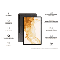 SAMSUNG Galaxy Tab S8+ | 8 GB/ 128 GB | 12.4 inch |  Wi-Fi Only Tablet |  Graphite
