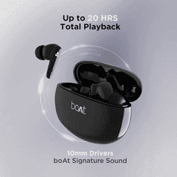 boAt Airdopes Earbuds 181 | In Ear | True Wireless | Carbon Black