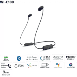SONY Bluetooth Headset In the Ear | Black | WI-C100