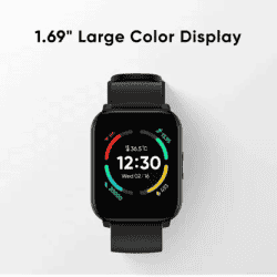 realme TechLife Watch S100 Smartwatch | 1.69 inch HD Display | Black Strap