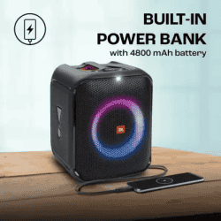 JBL PartyBox Encore Essential Music Synced Strobe Lightshow | PartyBox App 100 W Bluetooth Party Speaker | Black
