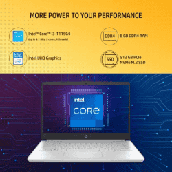 HP Core i3 11th Gen | 8 GB/512 GB SSD | Thin and Light Laptop | Natual Silver