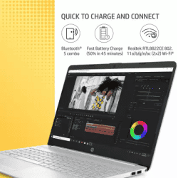 HP Laptop Core i3 11th Gen | 8 GB/1 TB HDD/256 GB SSD | 15s-du3612TU Thin and Light Laptop | Natural Silver