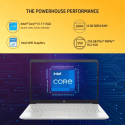 HP Laptop Core i3 11th Gen | 8 GB/1 TB HDD/256 GB SSD | 15s-du3612TU Thin and Light Laptop | Natural Silver