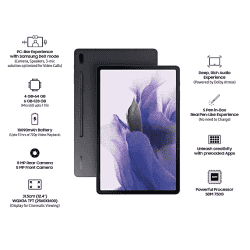 SAMSUNG Galaxy Tab S7 FE | 6GB RAM/128GB ROM | Wi-Fi + 4G Android Tablet | Mystic Black