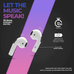 CORSECA Plum Truly Wireless Powerbuds Bluetooth Headset | JST406 | White