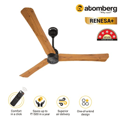 atomberg Renesa+ 1200mm BLDC Motor with Remote Energy Saving Ceiling Fan |  GOLDEN OAK
