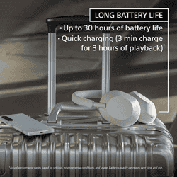 Sony Wireless Industry Leading Active Noise Cancelling Over Ear Headphones | 3 Min Quick Charge | Black | WH-1000XM5