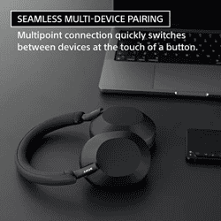 Sony Wireless Industry Leading Active Noise Cancelling Over Ear Headphones | 3 Min Quick Charge | Black | WH-1000XM5