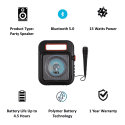 boAt Party Pal 23 15 Watts Party Speaker | Black