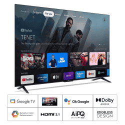 TCL  Metallic Bezel-Less Series 4K Ultra HD Smart LED Google TV | 126 cm (50 Inch)  | 50P635 | Black