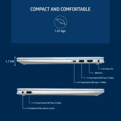 HP Pavilion Intel Core i5 12th Gen | 16 GB/512 GB SSD | 14-dv2014TU Thin and Light Laptop | Natural Silver