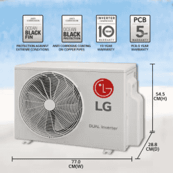 LG Super Convertible 5-in-1 Cooling 1.5 Ton 3 Star Split Dual Inverter HD Filter with Anti-Virus Protection AC - White