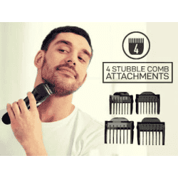 SYSKA HB100 Ultraclip Hair Clipper and Trimmer support | 4 Stubble Guided Comb | Black