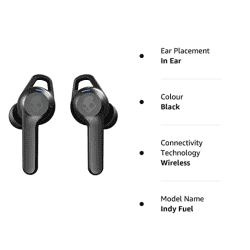 Skullcandy Indy Fuel Truly Wireless Bluetooth in Earbuds with Mic | Black