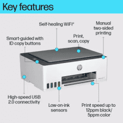 HP Smart Tank All In One 580 Multi-function WiFi Color Inkjet Printer | Grey White