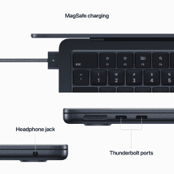 Apple MacBook Air M2 Chip  Laptop | MLY33HN/A | 8GB RAM/256 GB SSD/ Display/8-core CPU /macOS | Midnight