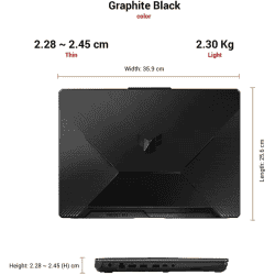 ASUS TUF GAMING A15 FA506ICB-HN005W Gaming Laptop | Ryzen 7 Octa Core 4800H | 8 GB/512 GB SSD/Windows 11 Home/4 GB Graphics/NVIDIA GeForce RTX 3050/144 Hz  | 15.6 inch | Graphite Black