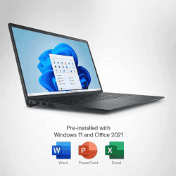 Dell Inspiron 3520 Laptop | D560896WIN9B | 15.6 inch |12th Gen Intel Core i3-1215, Windows 11 + MSO'21, 8GB, 512GB SSD | Black