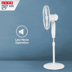 Usha Mist Air Icy Pedestal Fan | 3 Blade | White